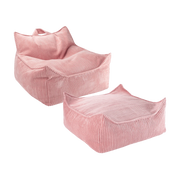 Pouf et repose-pieds en velours côtelé rose 70x80x50cm Poire - Wigiwama