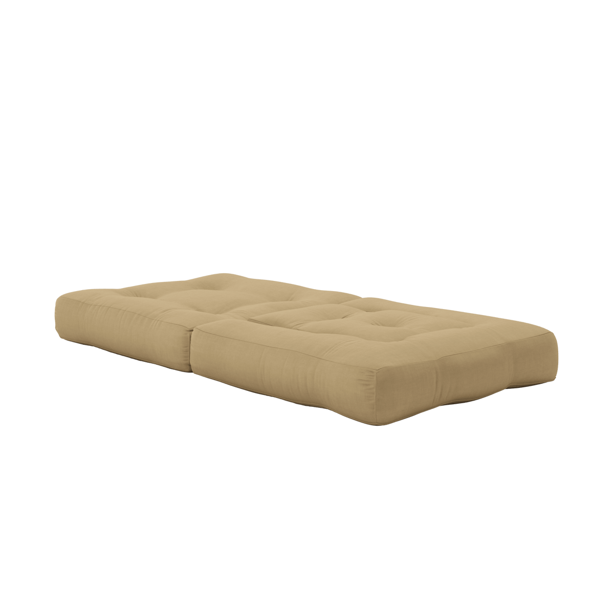 Pouf fauteuil convertible en coton beige blé 95x90x42cm Cube - Karup Design - The Cool Republic