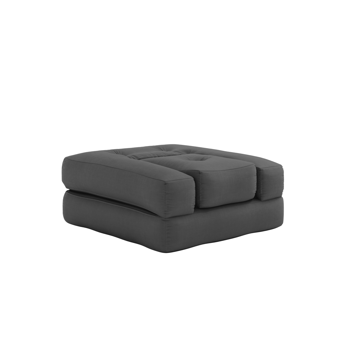 Pouf fauteuil convertible en coton gris foncé 95x90x42cm Cube - Karup Design - The Cool Republic