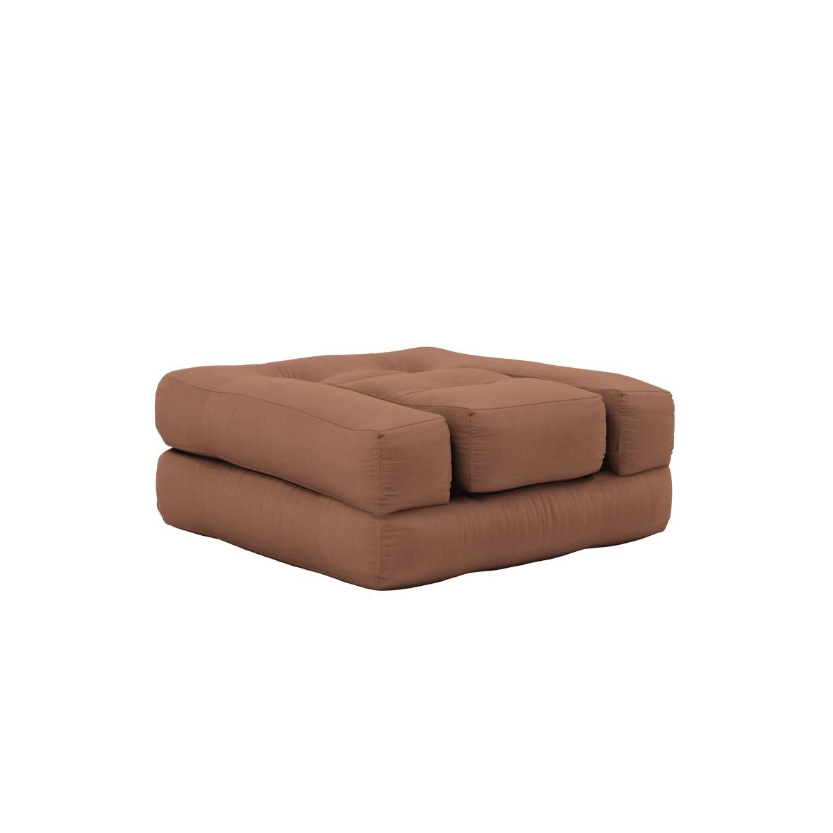 Pouf fauteuil convertible en coton marron clair 95x90x42cm Cube - Karup Design - The Cool Republic