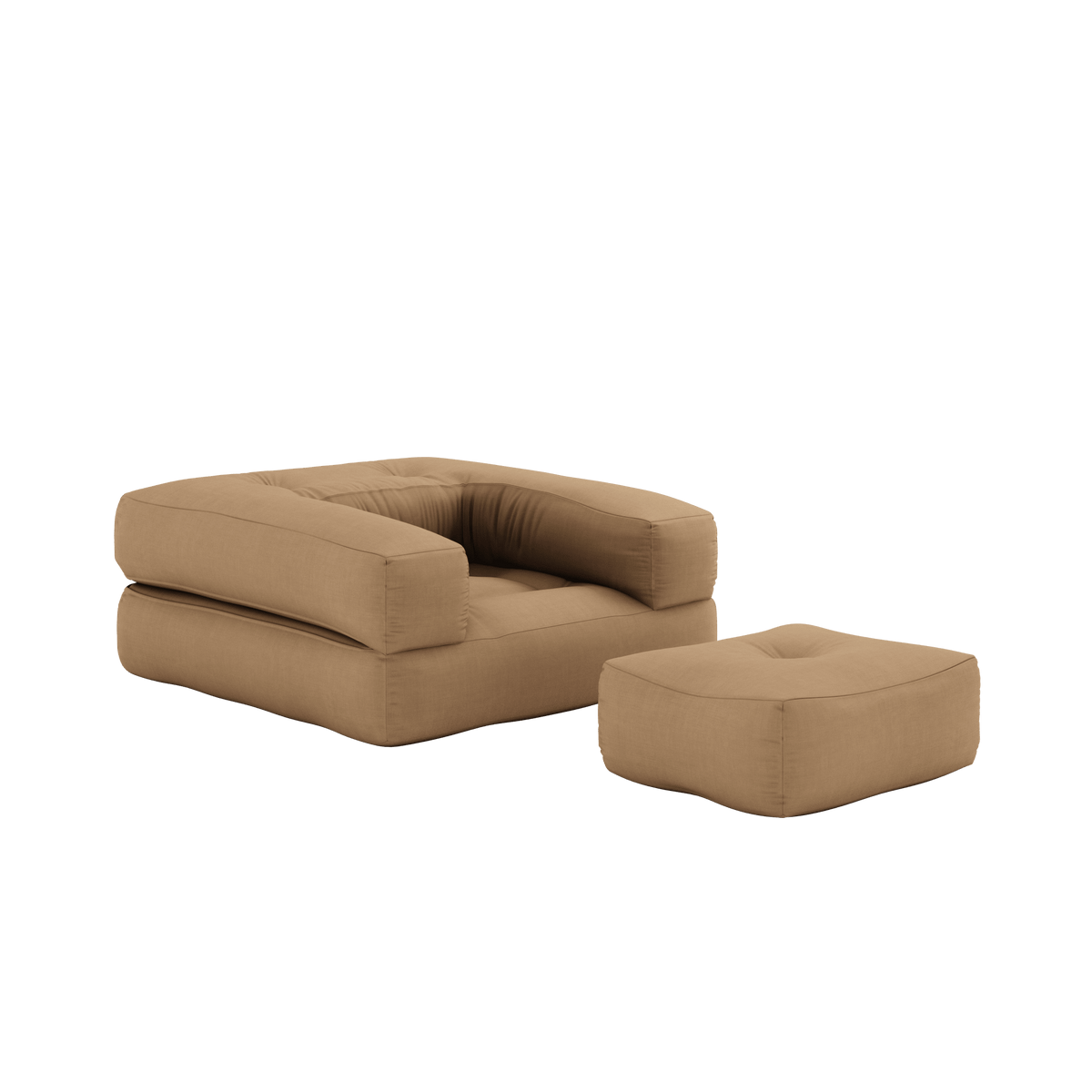 Pouf fauteuil convertible en coton mocca 95x90x42cm Cube - Karup Design - The Cool Republic