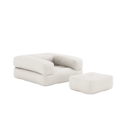 Pouf fauteuil convertible en coton natural 95x90x42cm Cube - Karup Design - The Cool Republic
