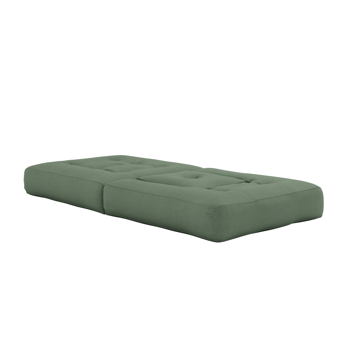Pouf fauteuil convertible en coton vert olive 95x90x42cm Cube - Karup Design - The Cool Republic