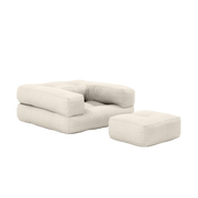 Pouf fauteuil convertible en lin 95x90x42cm Cube - Karup Design - The Cool Republic