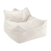Pouf fauteuil en velours côtelé blanc marshmallow 80 x 70 cm - Wigiwama - The Cool Republic