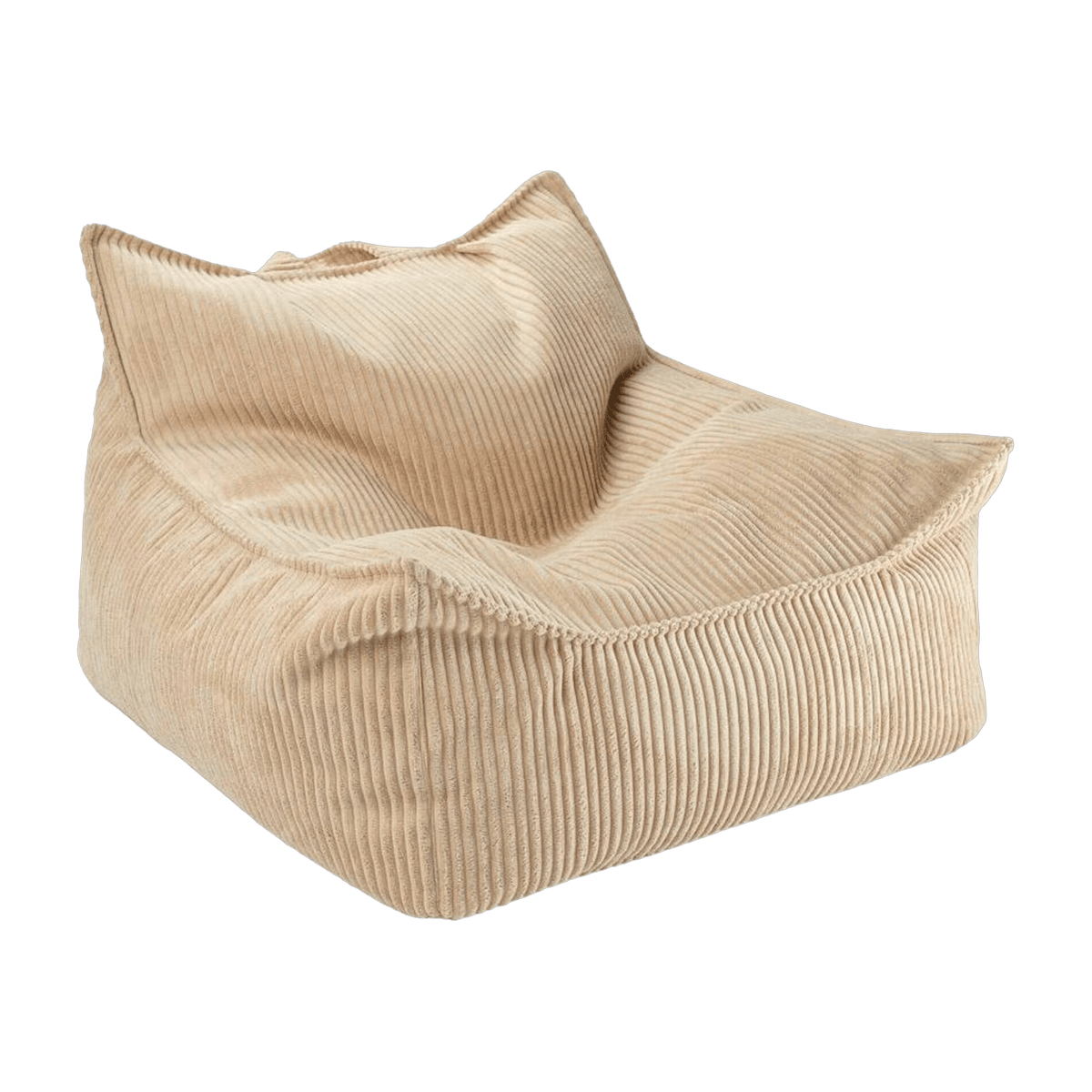 Pouf fauteuil en velours côtelé marron 80 x 70 cm - Wigiwama - The Cool Republic