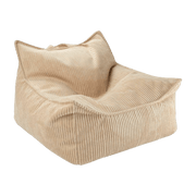 Pouf fauteuil en velours côtelé marron 80 x 70 cm - Wigiwama - The Cool Republic