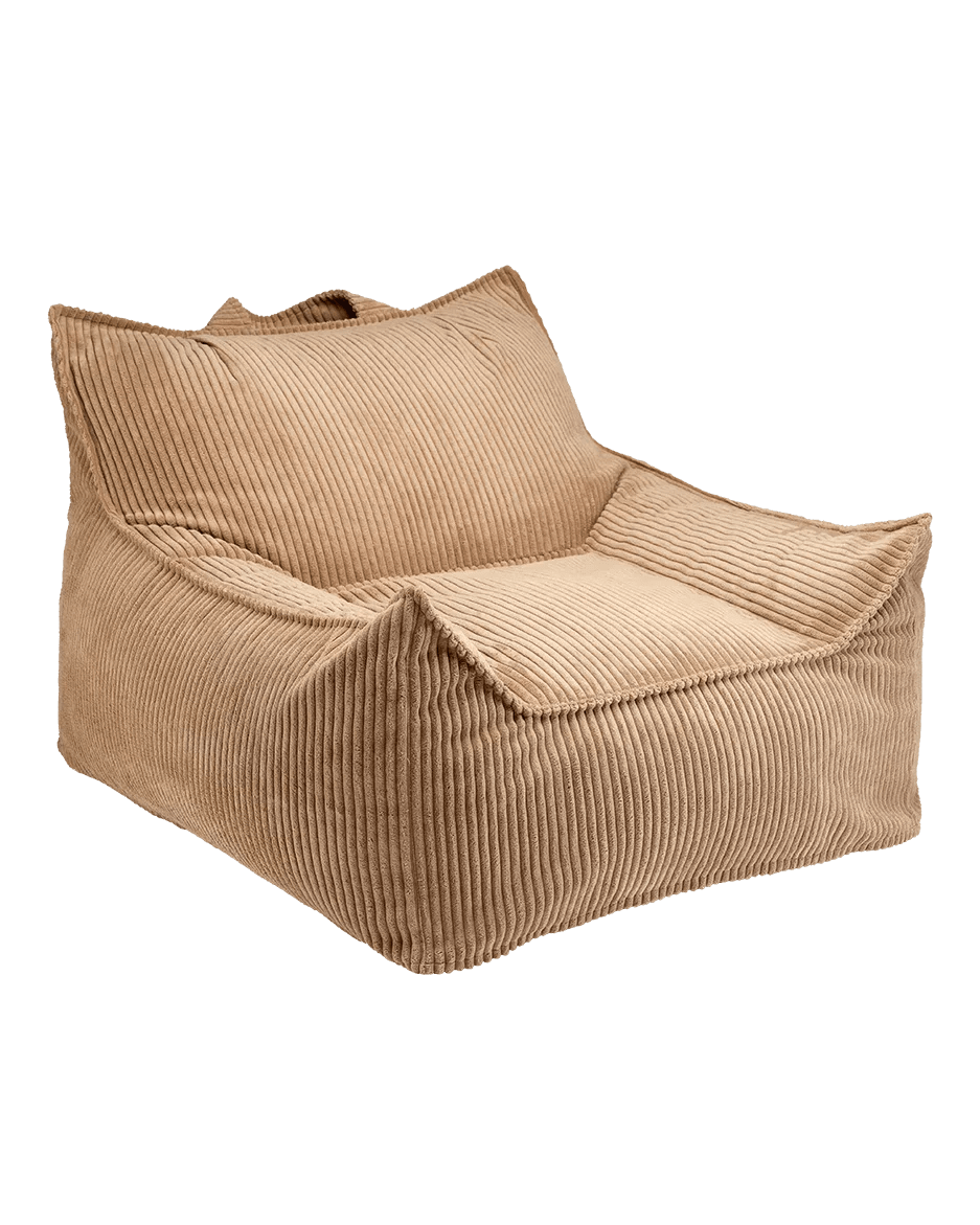 Pouf fauteuil en velours côtelé marron 90x82x56cm Club - Wigiwama - The Cool Republic
