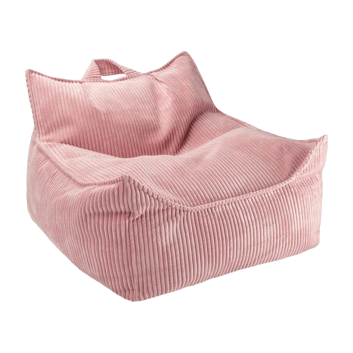 Pouf fauteuil en velours côtelé rose 80 x 70 cm - Wigiwama - The Cool Republic