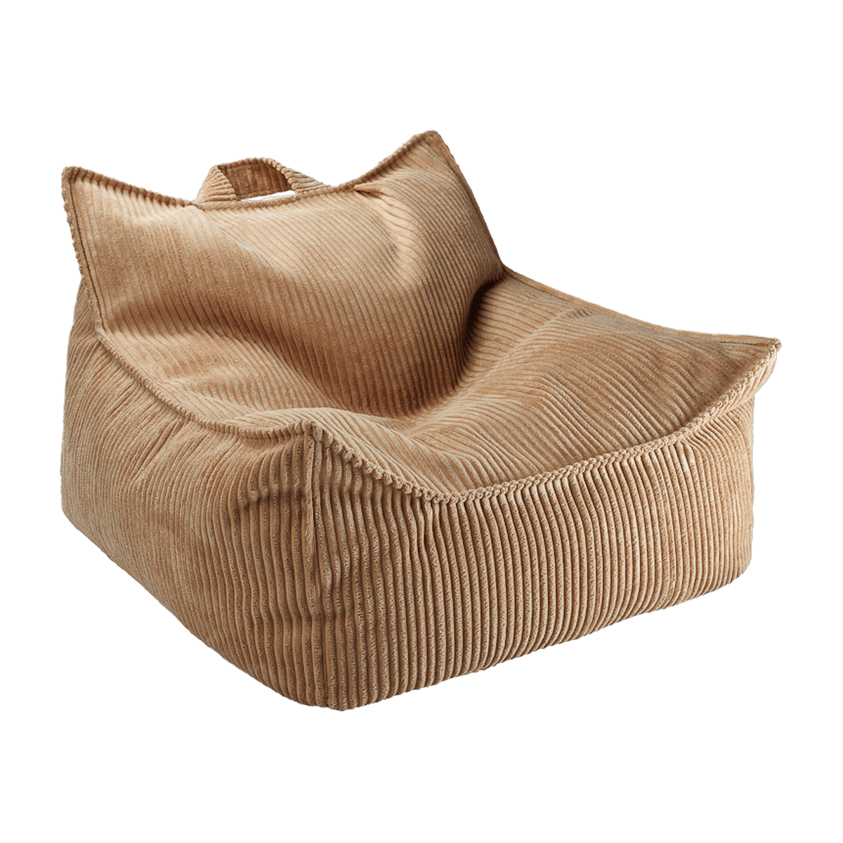Pouf fauteuil en velours côtelé toffee 80 x 70 cm - Wigiwama - The Cool Republic