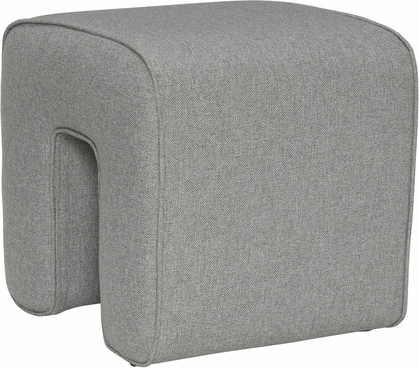 Pouf gris en tissu Sculpture - Hübsch - The Cool Republic