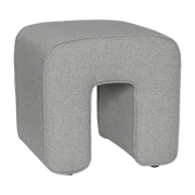 Pouf gris en tissu Sculpture - Hübsch - The Cool Republic