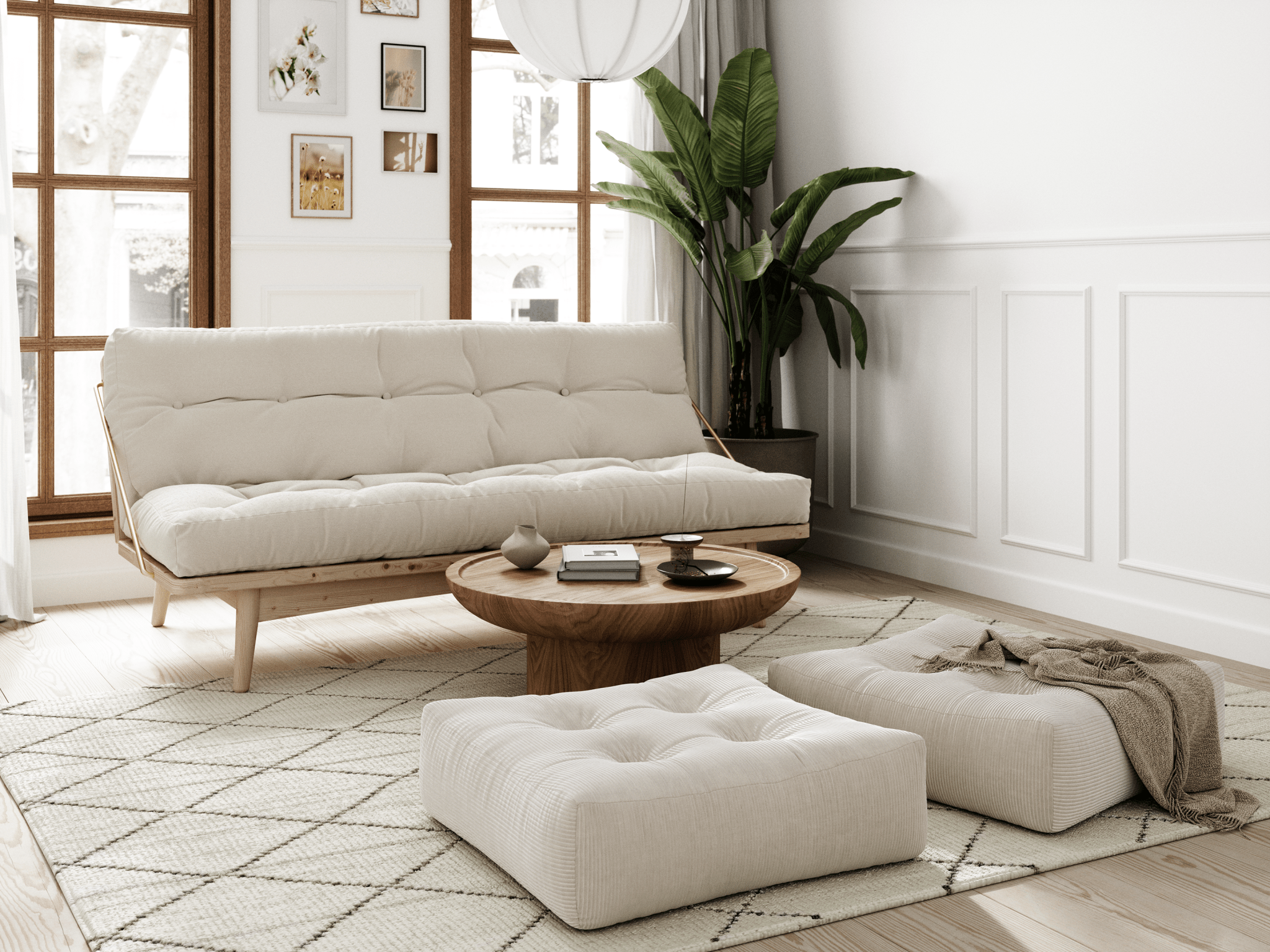 Pouf marron clair 70x22cm More - Karup Design - The Cool Republic