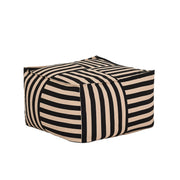 Pouf ottoman carré en coton rayures noir et beige 55 x 55 x 35cm Otto - Nobodinoz - The Cool Republic