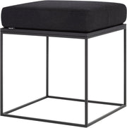 Pouf placage de chêne teinté noir et coussin noir Feo - noo.ma - The Cool Republic