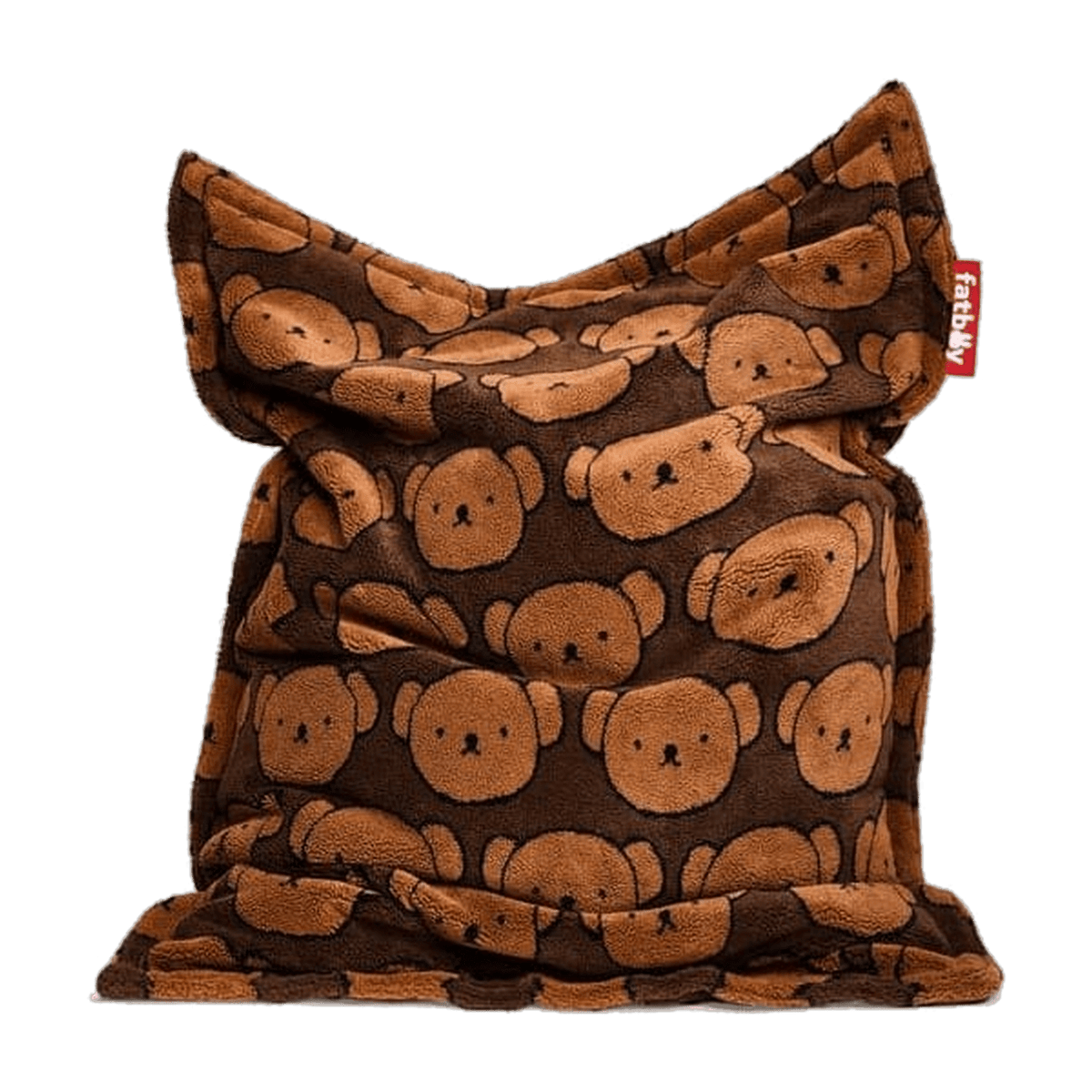 Pouf pour enfant en tissu doux marron 155x120x2cm Original Slim Teddy x Boris - Fatboy - The Cool Republic