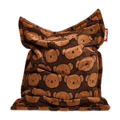 Pouf pour enfant en tissu doux marron 155x120x2cm Original Slim Teddy x Boris - Fatboy - The Cool Republic