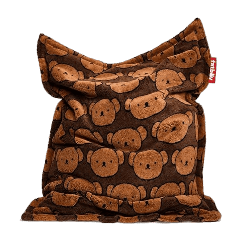 Pouf pour enfant en tissu doux marron 155x120x2cm Original Slim Teddy x Boris - Fatboy - The Cool Republic