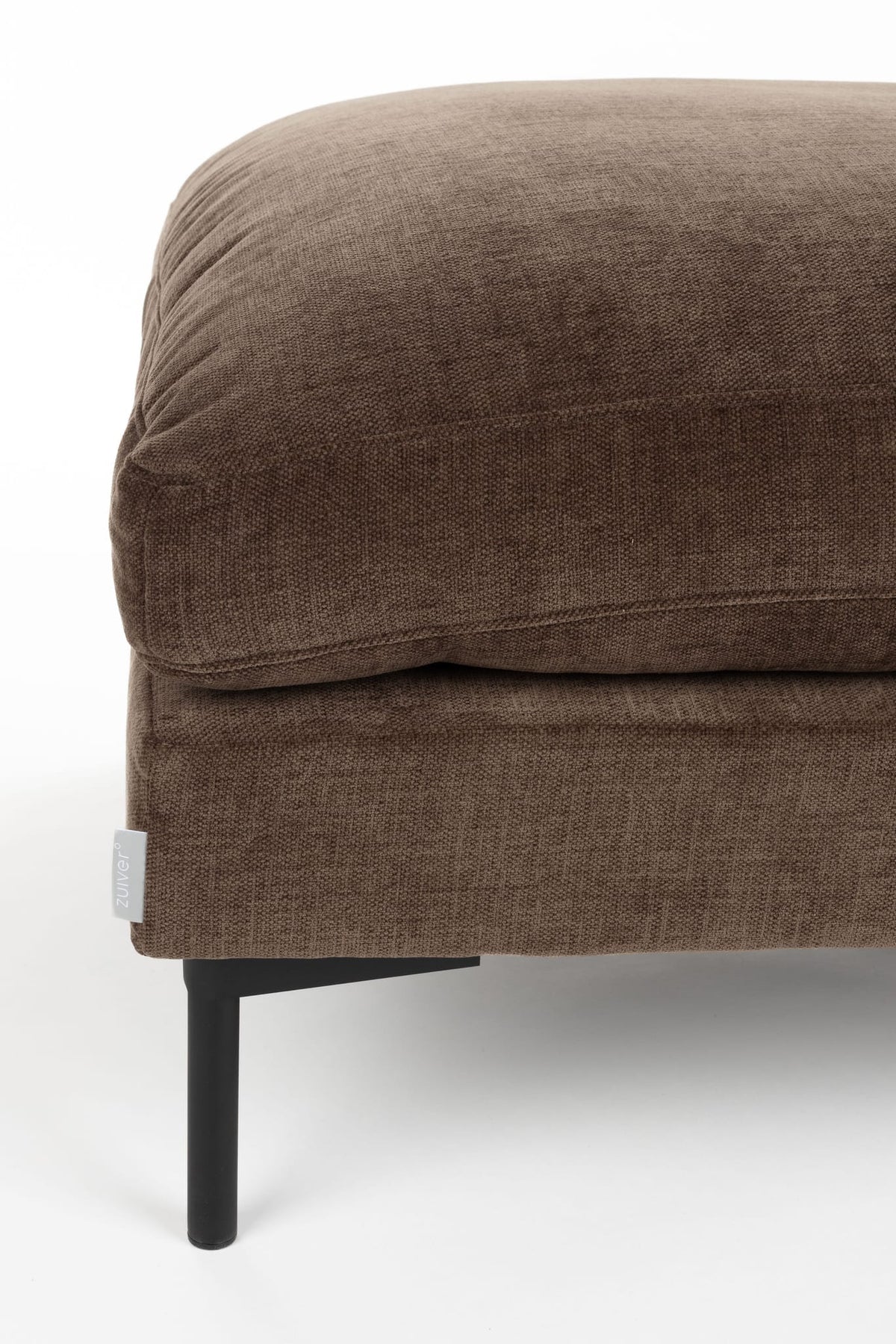 Pouf repose-pieds en tissu marron foncé 80x102x53cm Summer - Zuiver — vue 4