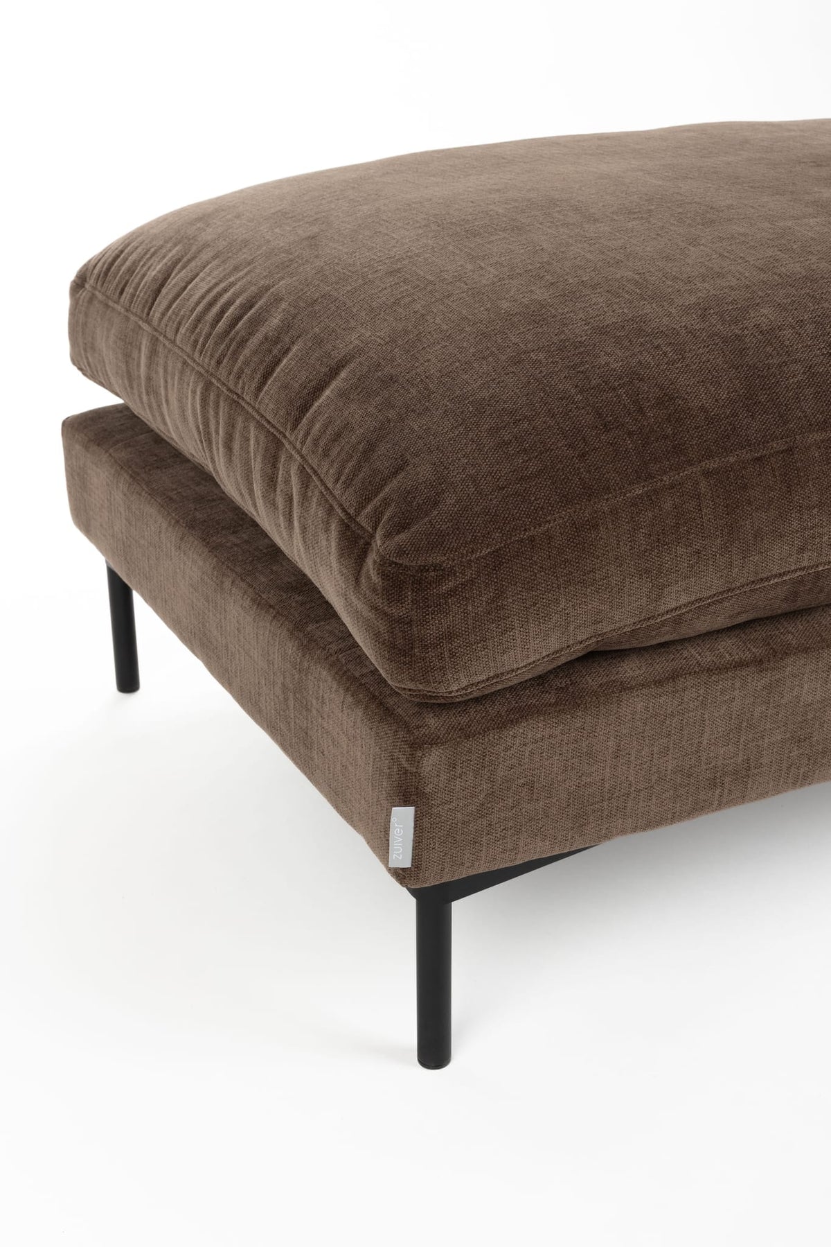 Pouf repose-pieds en tissu marron foncé 80x102x53cm Summer - Zuiver — vue 5