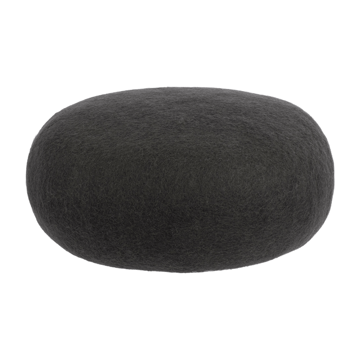 Pouf rond en laine anthracite M Kuno - myfelt - The Cool Republic