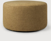 Pouf rond en textile gingembre 60x35cm Barrow - Ethnicraft