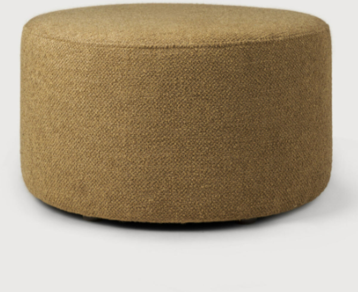 Pouf rond en textile gingembre 60x35cm Barrow - Ethnicraft
