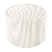 Pouf rond en velours côtelé blanc marshmallow 25 x 40 cm - Wigiwama - The Cool Republic
