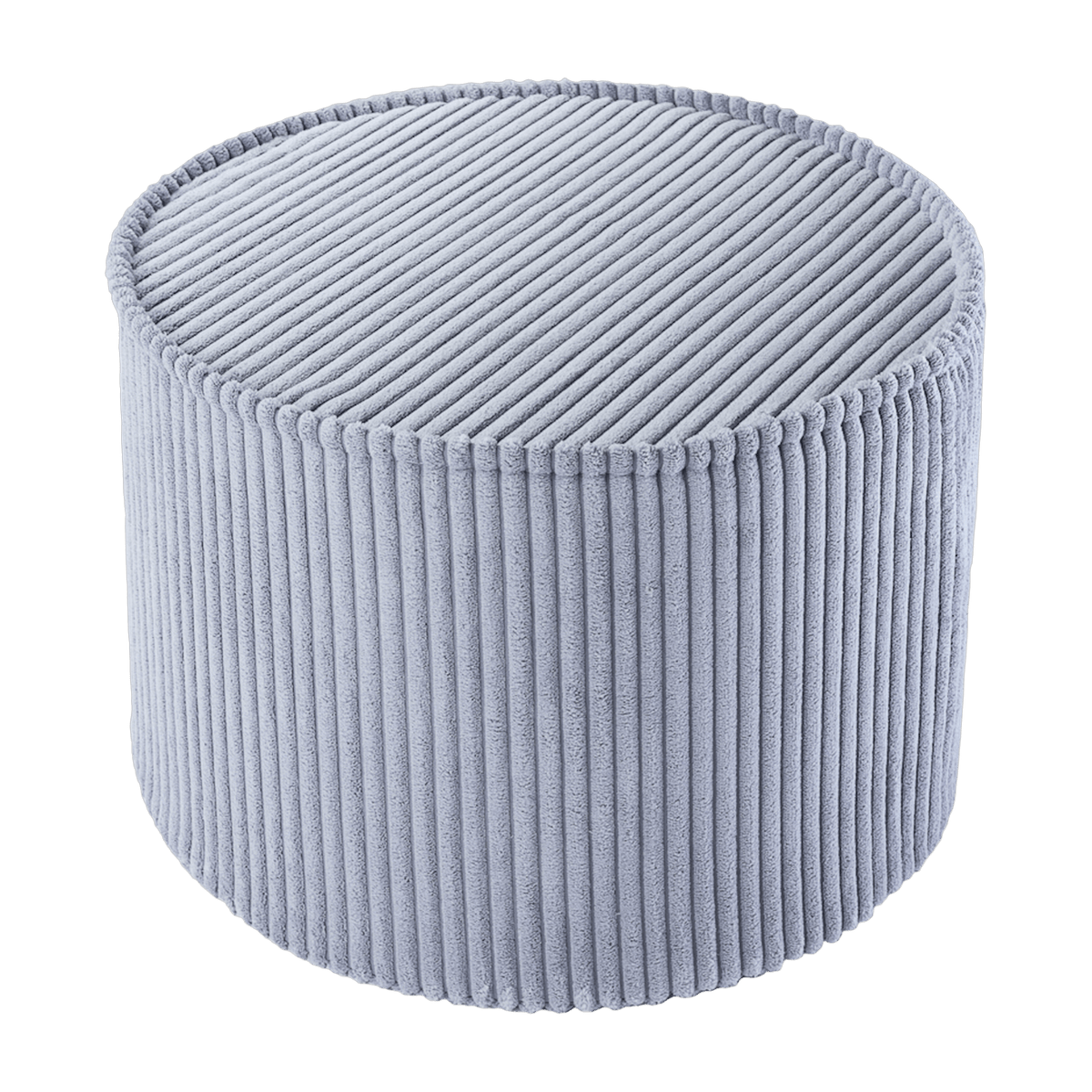 Pouf rond en velours côtelé bleu blueberry 25 x 40 cm - Wigiwama - The Cool Republic