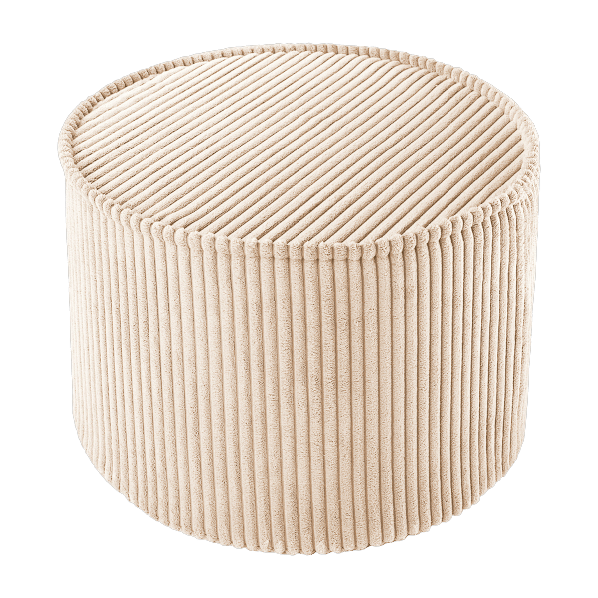Pouf rond en velours côtelé marron 25 x 40 cm - Wigiwama - The Cool Republic
