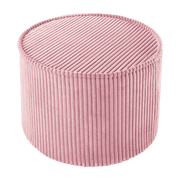 Pouf rond en velours côtelé rose 25 x 40 cm - Wigiwama - The Cool Republic