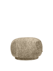 Pouf rond en velours poppy beige et noir 60 cm Rico - Ferm Living - The Cool Republic