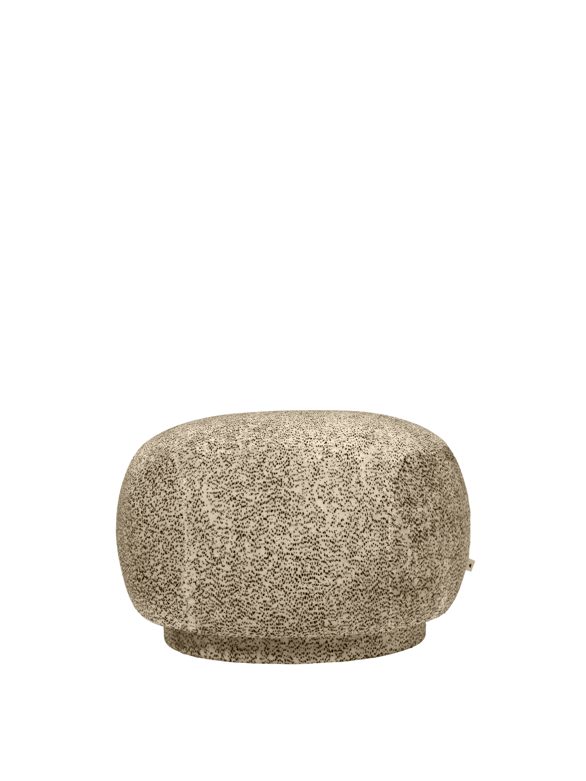Pouf rond en velours poppy beige et noir 60 cm Rico - Ferm Living - The Cool Republic