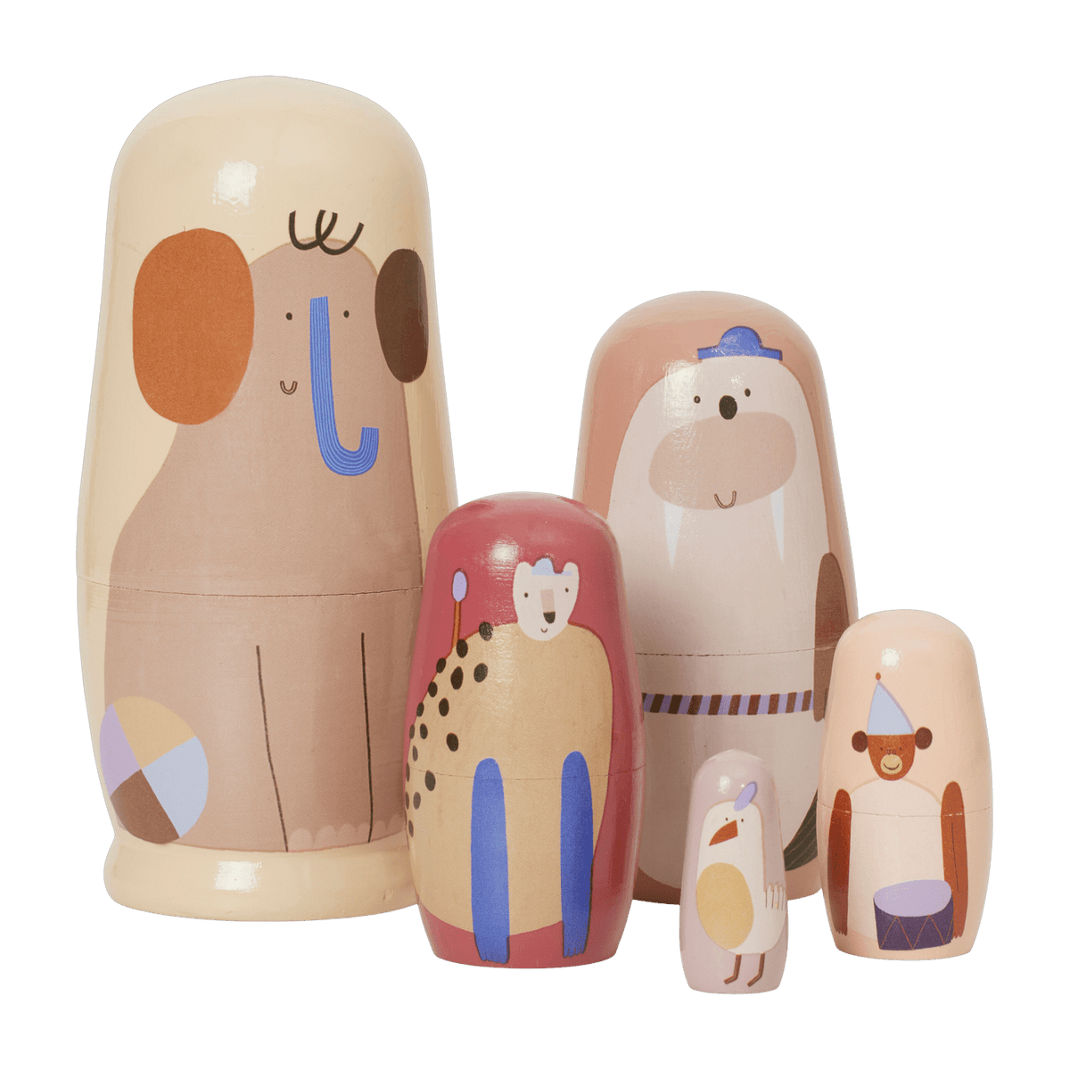 Poupées gigognes en bois Critter Multi - Ferm Living - The Cool Republic