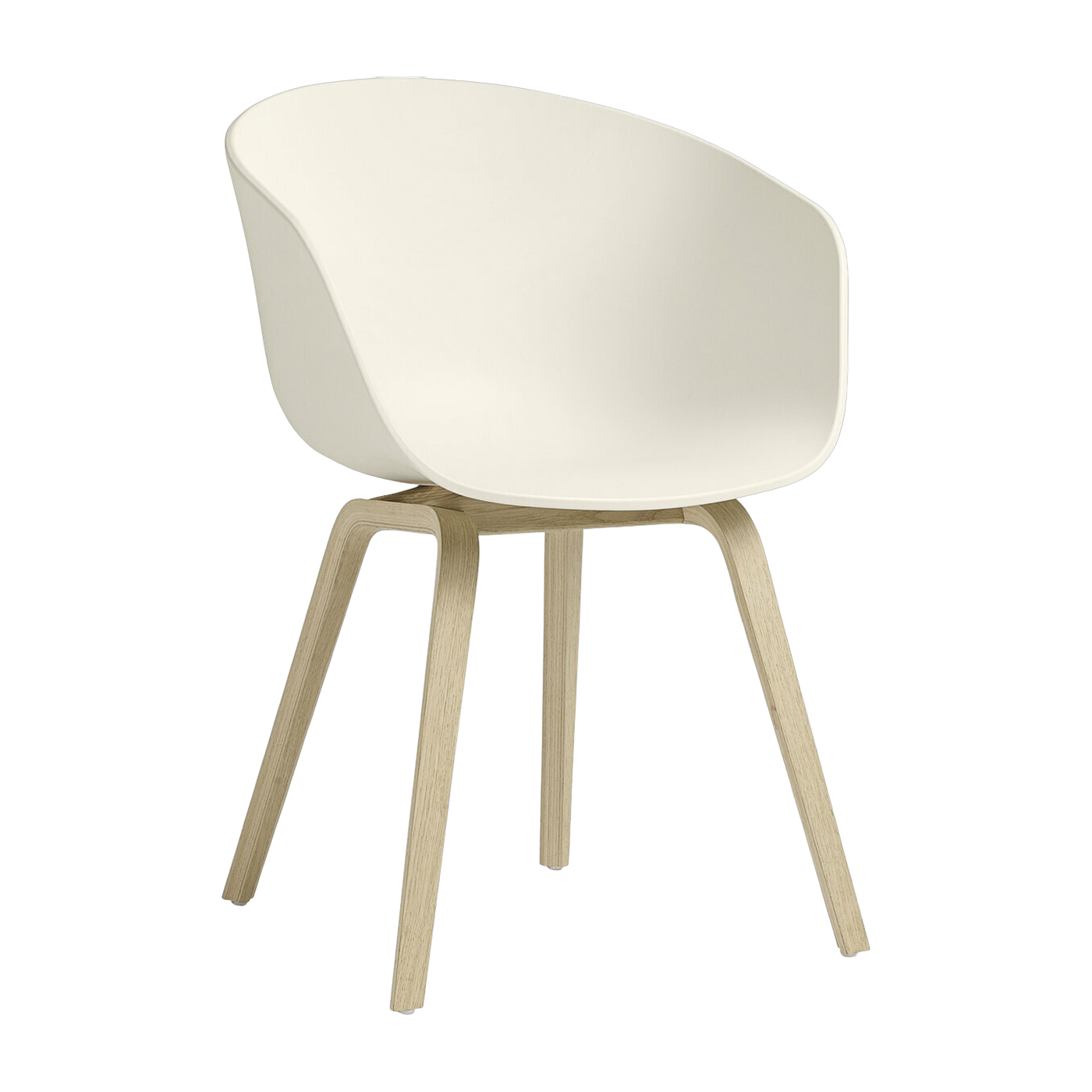 Chaise crème piétement en chêne laqué AAC22 - HAY