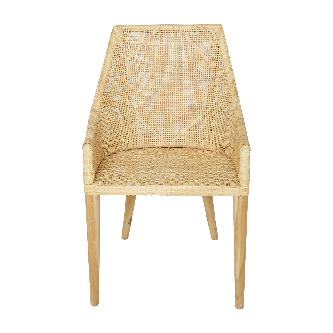 Chaise avec accoudoirs en rotin naturel sur structure Teck 54 x 88 x 56 Saigon - KOK