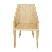 Silla con apoyabrazos de ratán natural sobre estructura de teca 54 x 88 x 56 cm Saigon - KOK