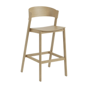 Silla con apoyabrazos en roble macizo beige de 75 cm Cover - Muuto