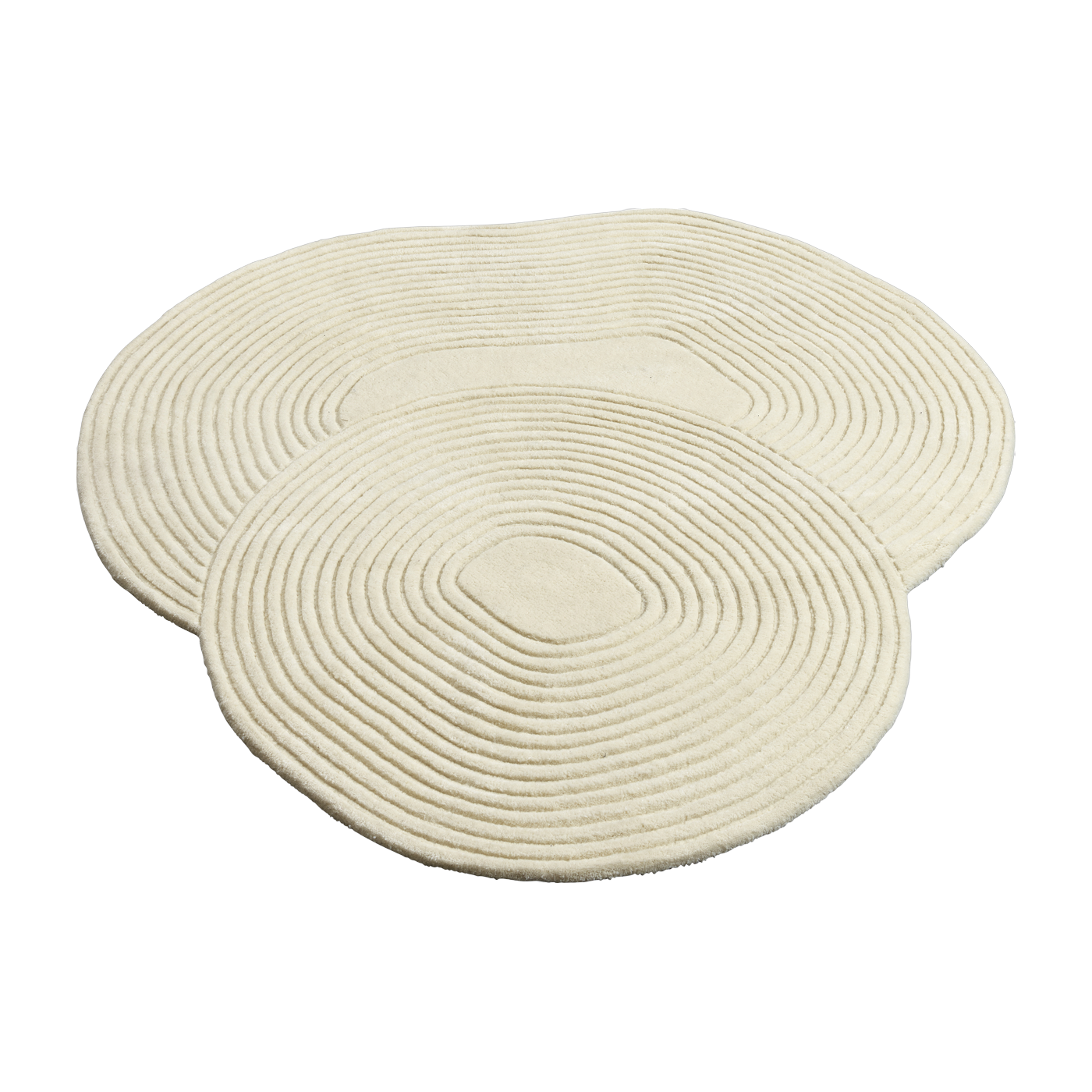 Tapis en laine crème à forme organique 140x145 cm Zen - Bolia