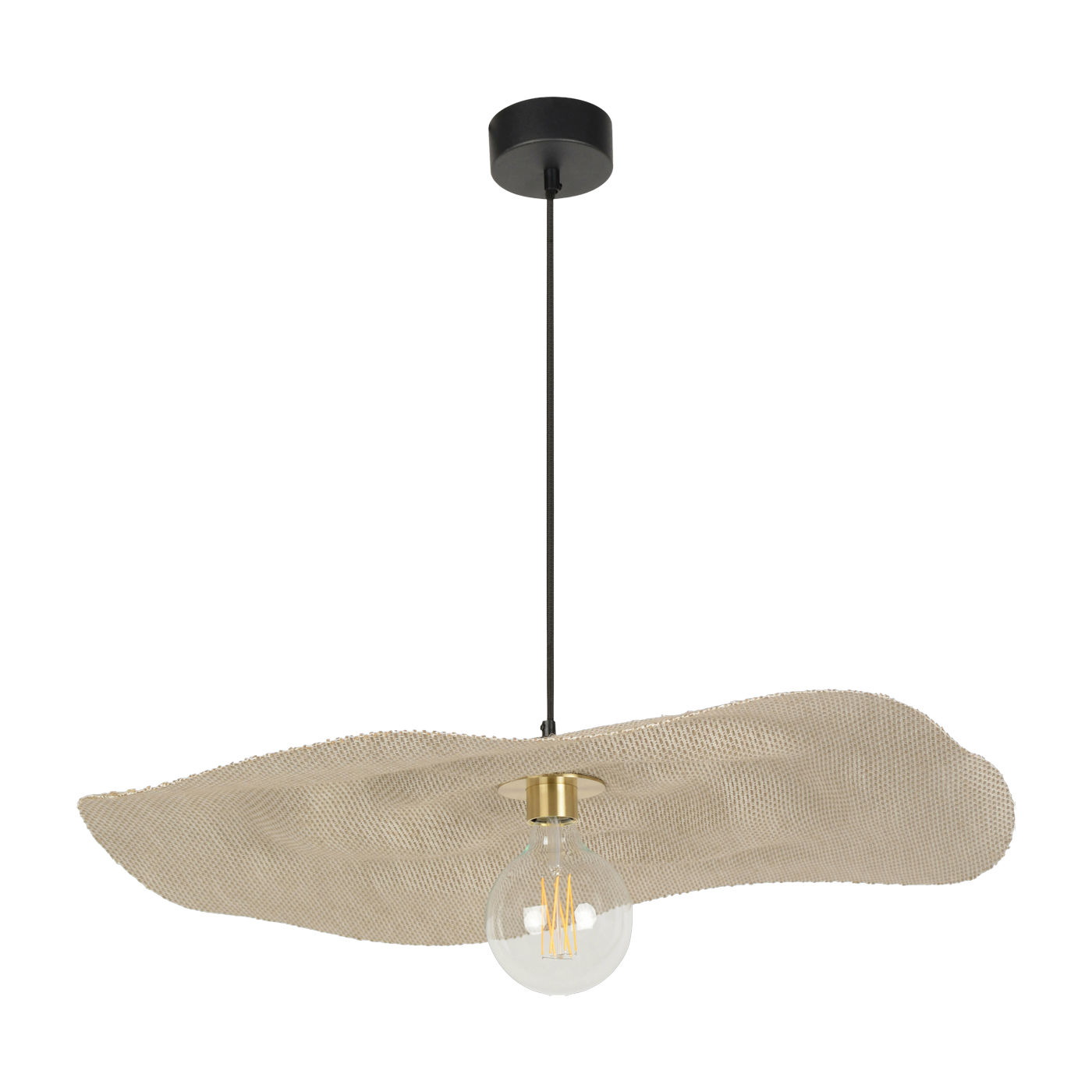 Lámpara colgante de metal y lino 78 cm Rivage - Market Set