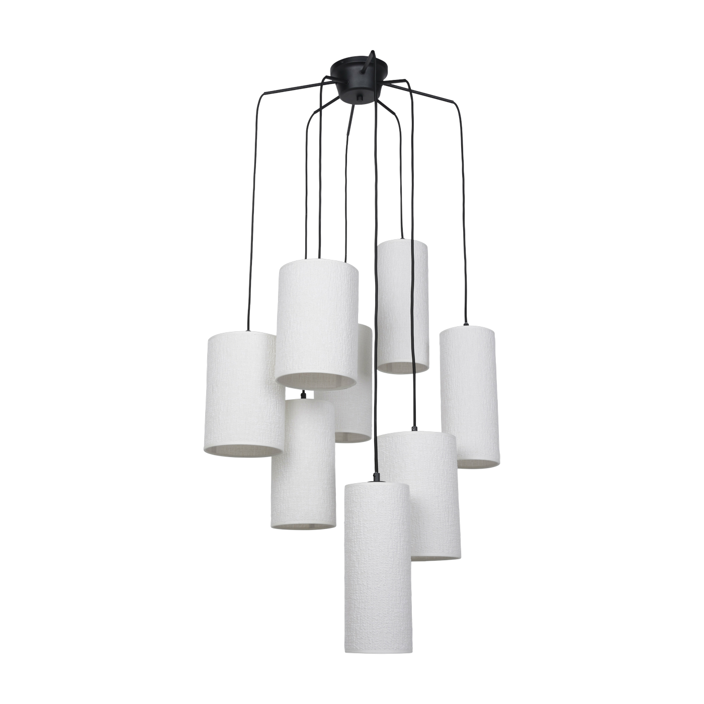 Suspension en grappe 8 lumières en métal et en tissu Cosiness - Market set