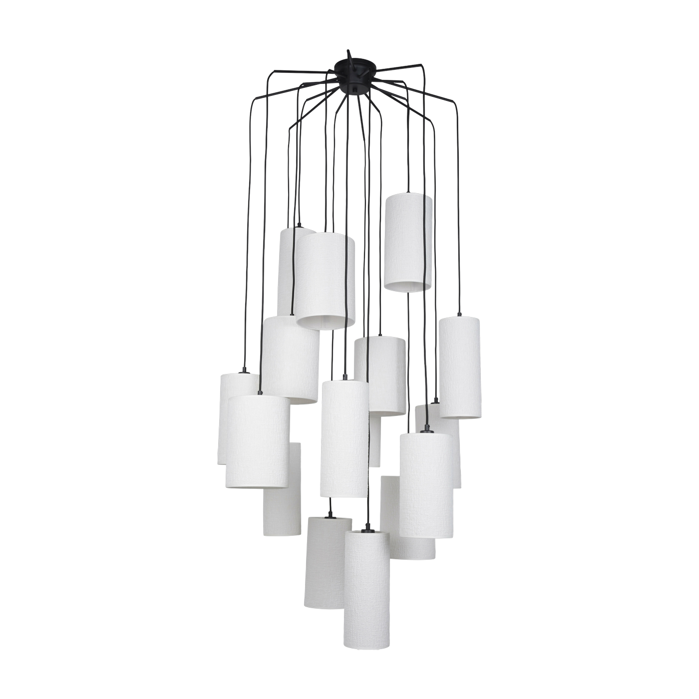 Suspension en grappe 16 lumières en métal et en tissu Cosiness - Market set