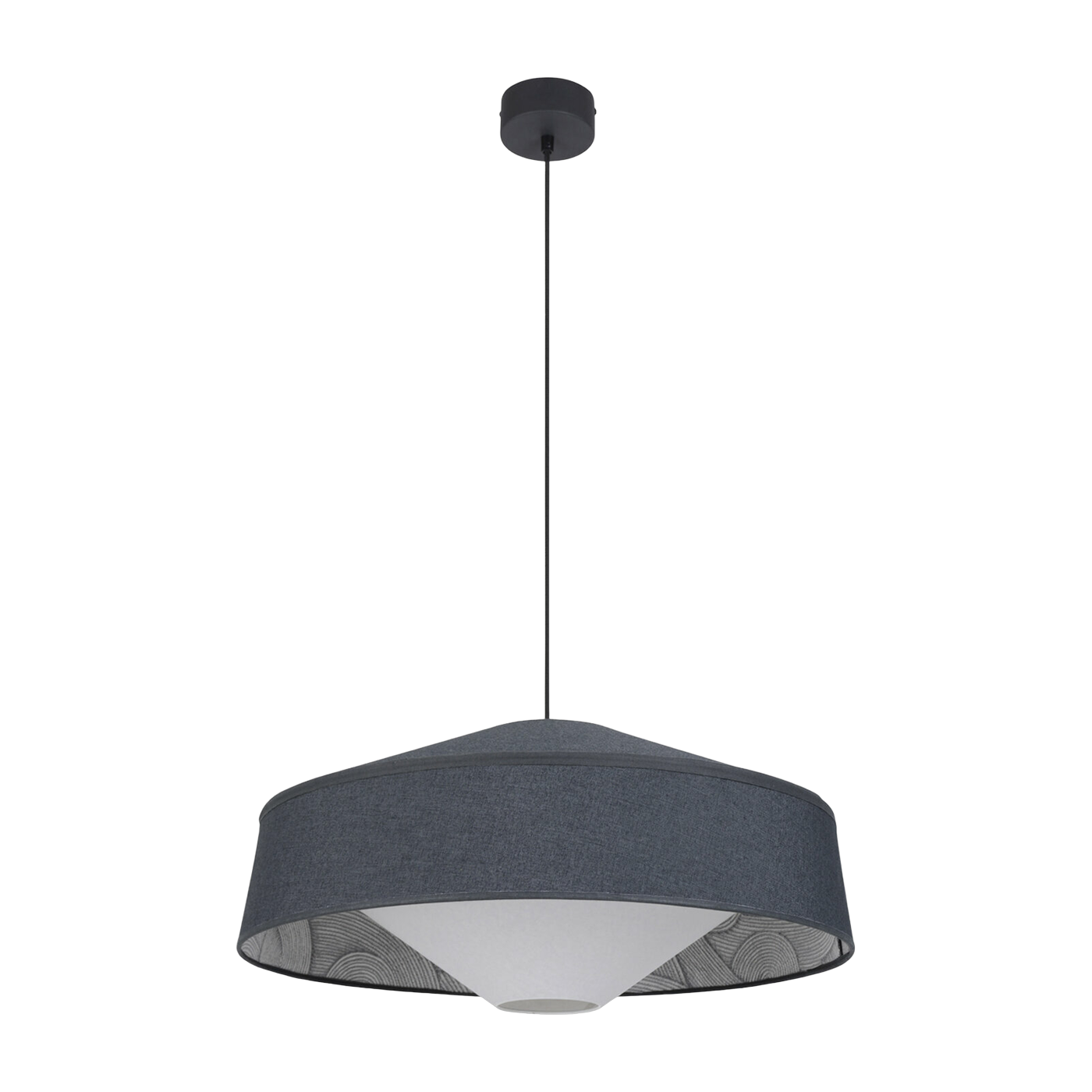 Lámpara colgante cónica de metal y tela 58 cm Mokuzai - Market Set