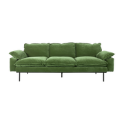 3-Sitzer-Sofa in Grün velvet Retro - Hkliving