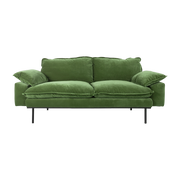 divano 2 posti in verde velvet Retro - Hkliving