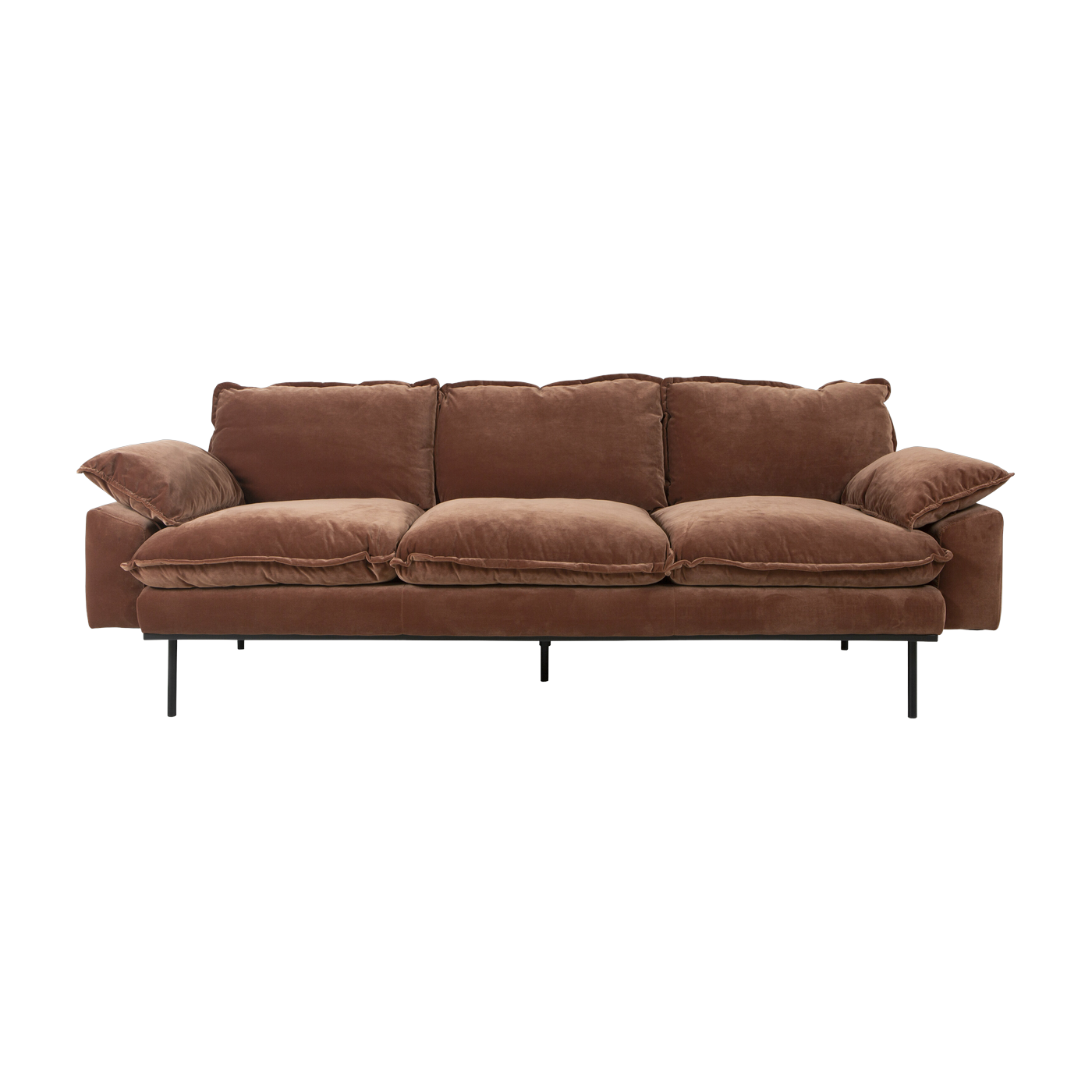 3 seater sofa in brick velvet Retro - Hkliving