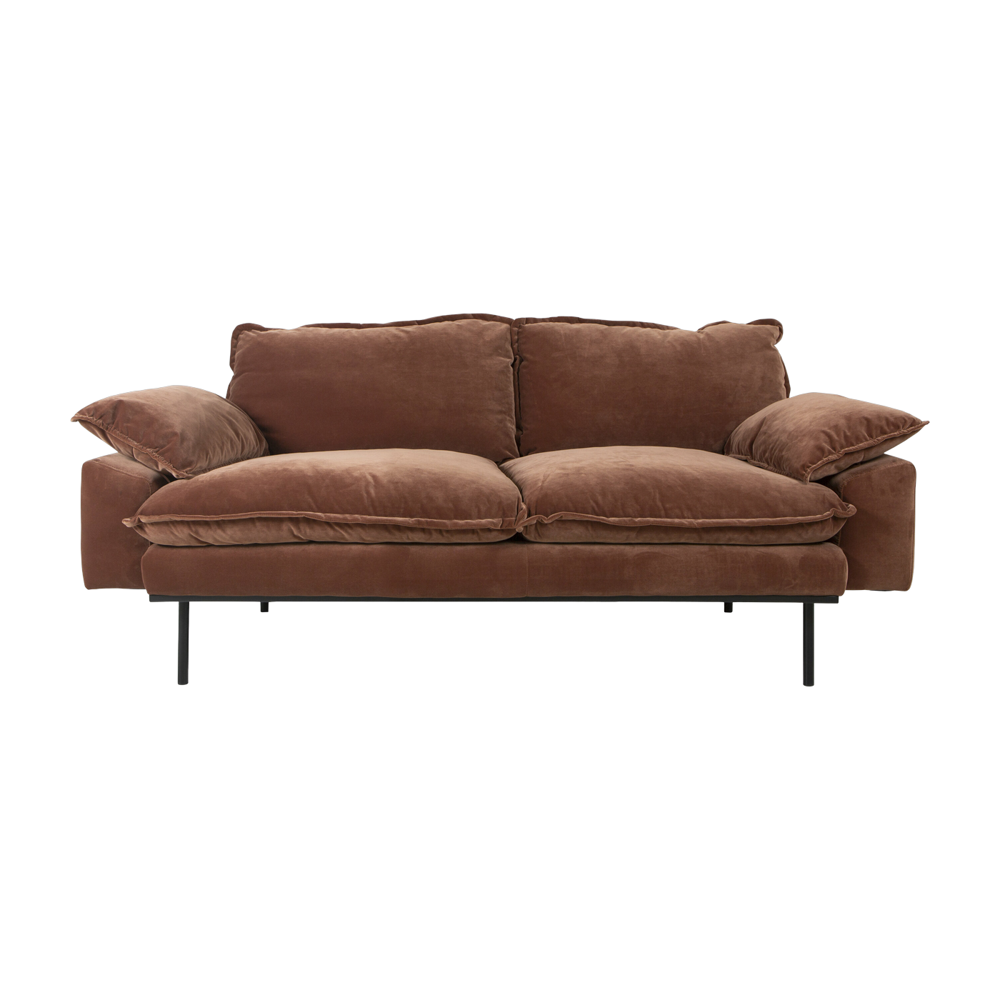 2 seater sofa in brick velvet Retro - Hkliving