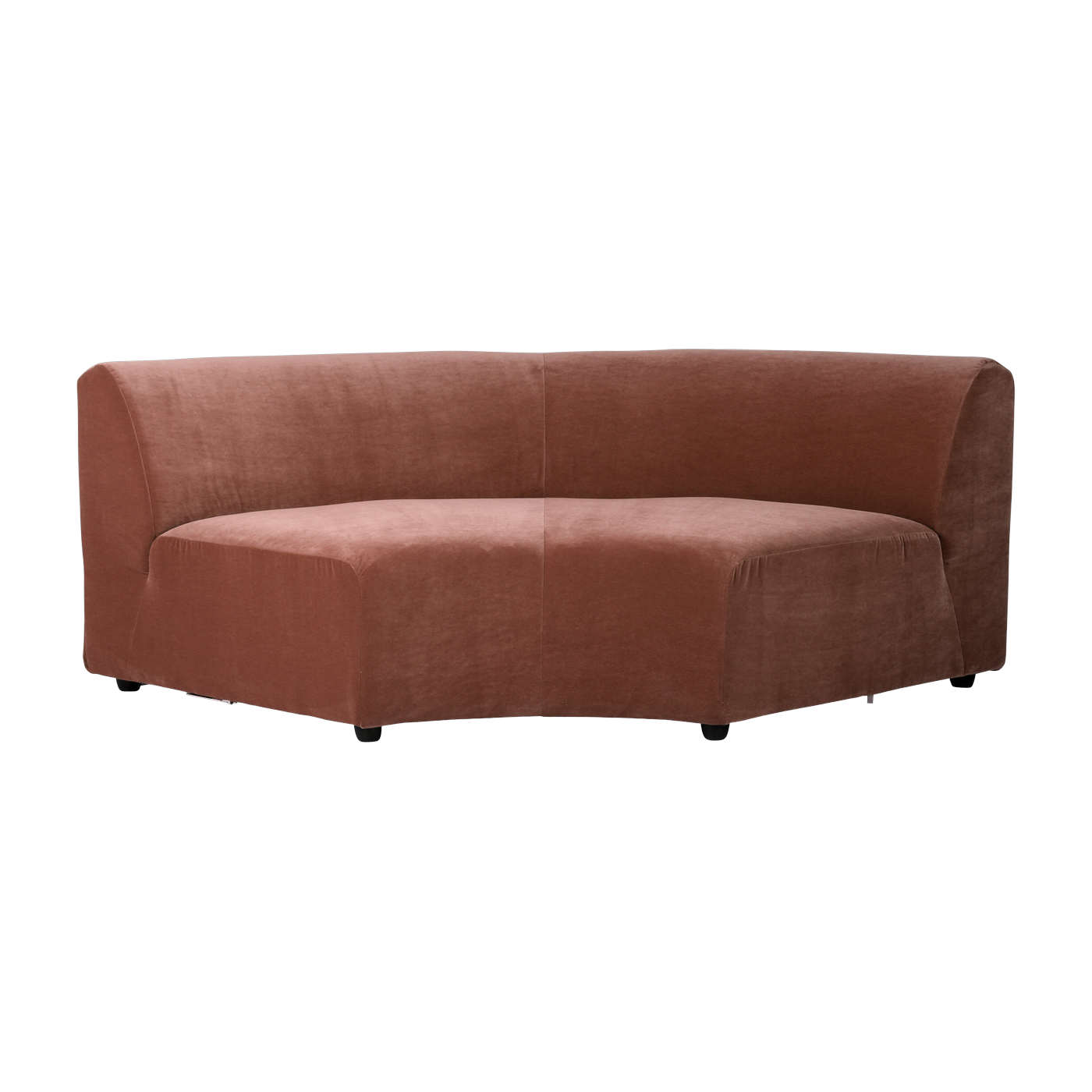 Module d'angle arrondi en velours brique Jax - Hkliving