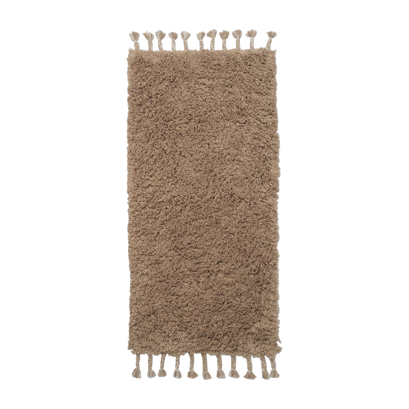 Tapis de bain à poils longs en coton beige 70 x 140 cm Amass - Ferm Living
