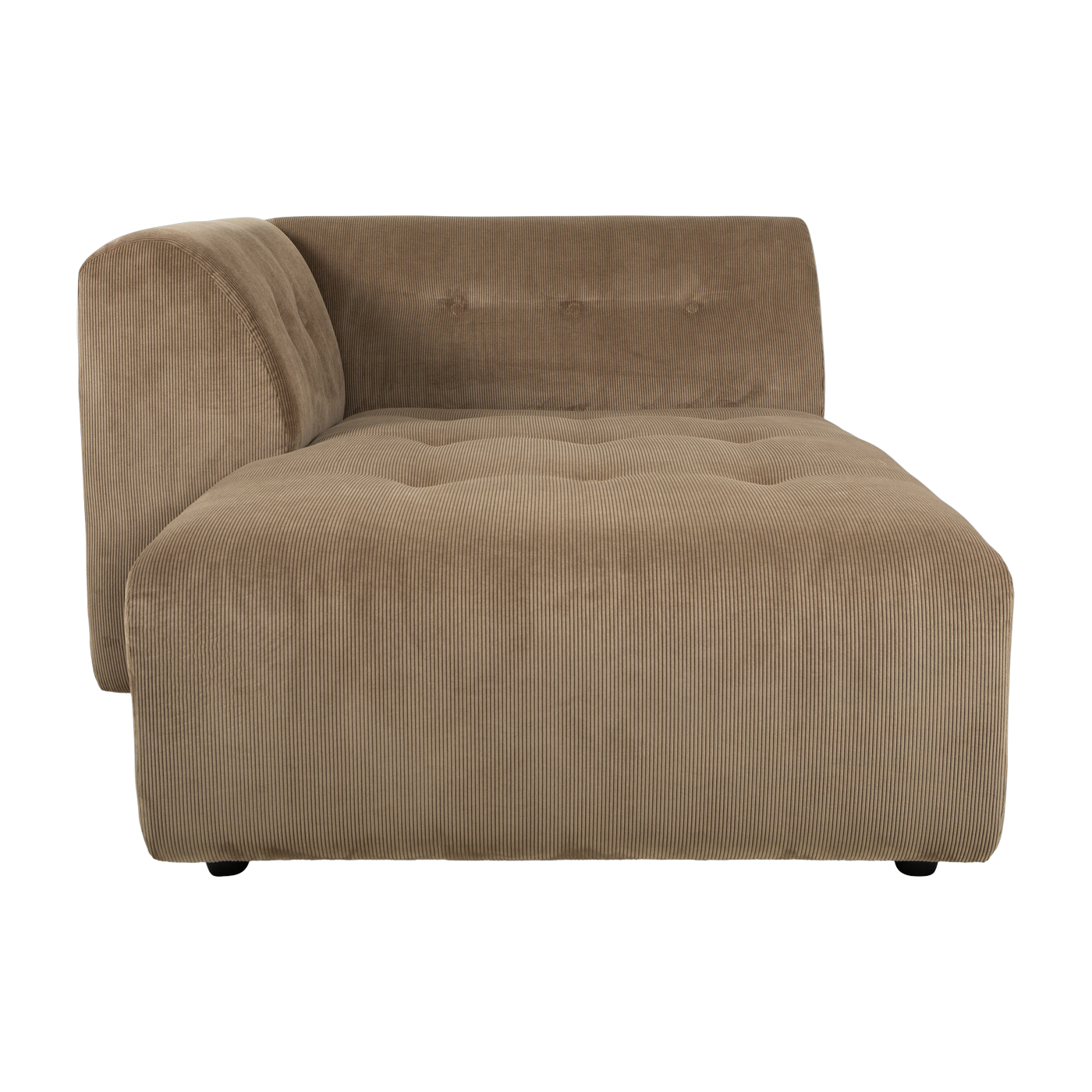 Chaise longue izquierda en pana marrón Vint - Hkliving